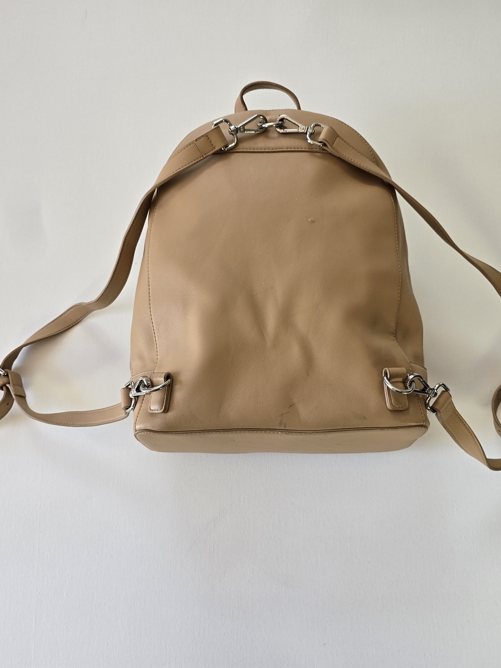 Tan Leather Backpack/Purse- Minimalist Daily Bag - Picture 3 of 11